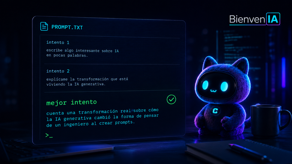 Escena tecnológica de escritorio con Compi